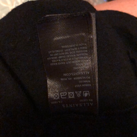 All Saints Kerin Vest Black Cross over Top - Picture 6 of 6